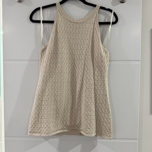 White House Black Market Textured Cream Tank Top